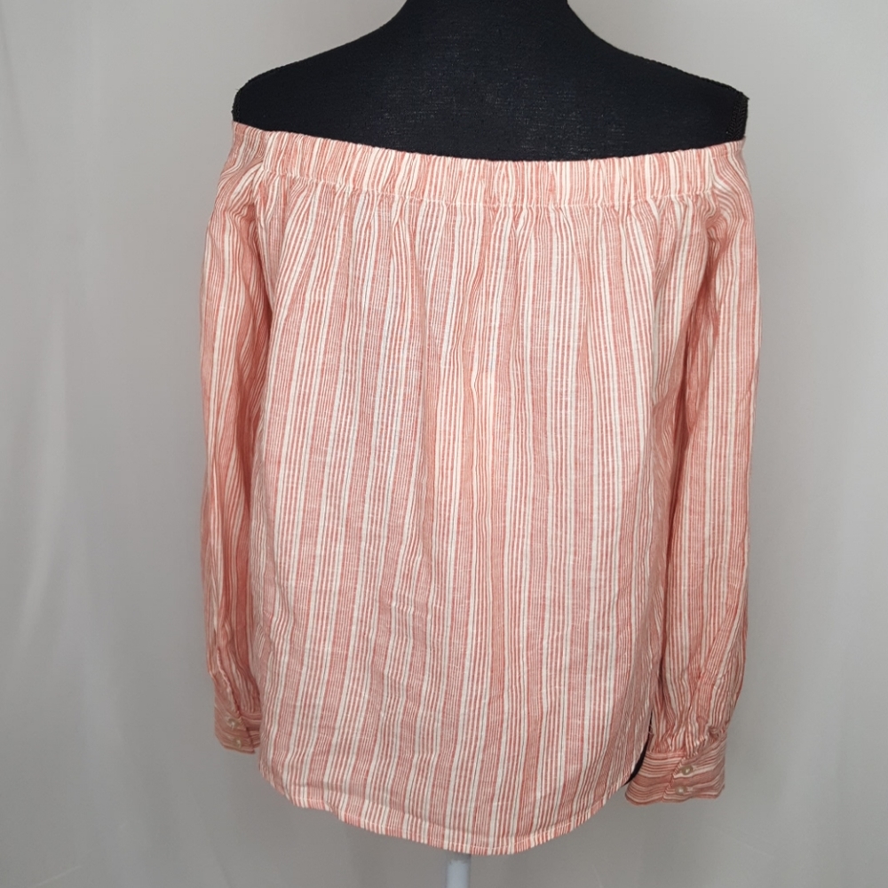 Free People Linen Off Shoulder Blouse NWT - Picture 2 of 5